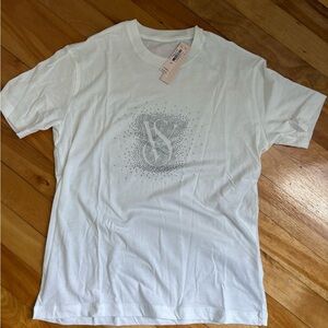 Victoria’s Secret White Short-Sleeve Logo T-Shirt